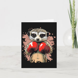 Carte Meerkat Champion De Boxe Avec Gants Prêt