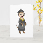Carte Meerkat comme étudiant avec diplôme (Fleur jaune)