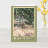 Carte Meerkat et Joyeux anniversaire (Fleur jaune)