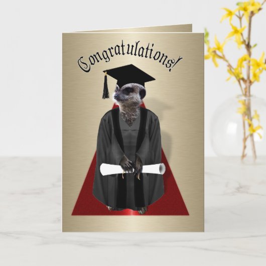 Carte Meerkat Graduate (Fleur jaune)