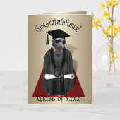 Carte Meerkat Graduate avec gris et noir (Fleur jaune)