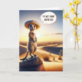 Carte Meerkat vieillir Humour d'anniversaire (Fleur jaune)