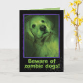 Carte Méfiez-vous des chiens zombies Golden Retriever Ha (Fleur jaune)