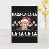 Carte Méga La La La Donald Trump Potus 47 Noël laid (Fleur jaune)