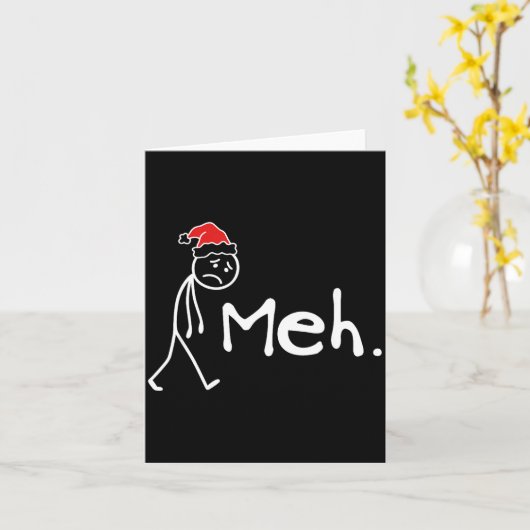 Carte Meh. Funny Christmas Introvert (Fleur jaune)