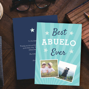 Carte Meilleur Abuelo jamais   Photo Fête des pères plat