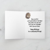 Carte Meilleur Ami Anniversaire Amusant avec écureuil (Intérieur)