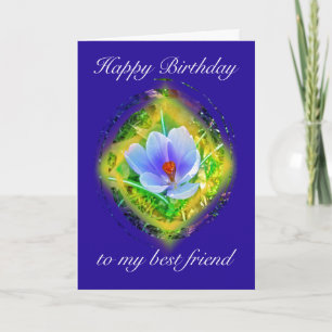 Carte Meilleur Ami Anniversaire Blue Crocus