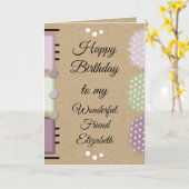 Carte Meilleur ami anniversaire prune rustique (Fleur jaune)
