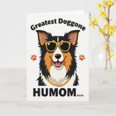 Carte Meilleur Ami Chien à Points (Fleur jaune)