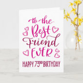 Carte Meilleur Ami Ever 73ème Anniversaire Typographie e (Fleur jaune)