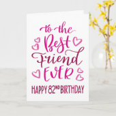 Carte Meilleur Ami Ever 82e Anniversaire Typographie en (Fleur jaune)