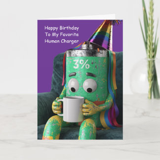 Carte Meilleur ami humour anniversaire batterie faible