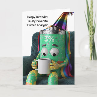 Carte Meilleur ami humour anniversaire batterie faible