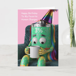 Carte Meilleur ami humour anniversaire batterie faible