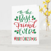 Carte Meilleur Ami Joyeux Noël Typographie (Fleur jaune)