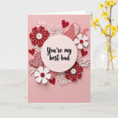 Carte Meilleur Ami Rose (Fleur jaune)