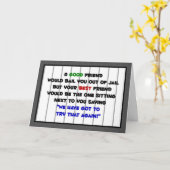 Carte Meilleur Ami Stripes de prison (Fleur jaune)