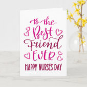 Carte Meilleur Ami Toujours Infirmière Typographie de la (Fleur jaune)