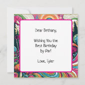 Carte Meilleur anniversaire par Par | Retro Disk Golf (Dos)