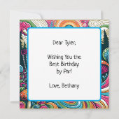 Carte Meilleur anniversaire par Par | Retro Disk Golf (Dos)