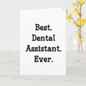 Carte Meilleur. Assistant dentaire. Jamais. (Fleur jaune)