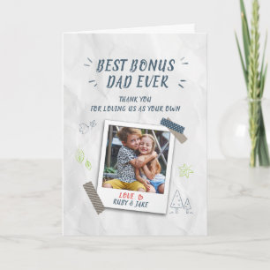 Carte Meilleur Bonus Papa Fête des pères Stepdad Photo p