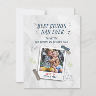 Carte Meilleur Bonus Papa Fête des pères Stepdad Photo p
