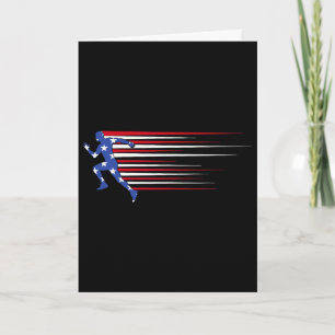 Carte Meilleur cadeau équipe athlétisme drapeau américai
