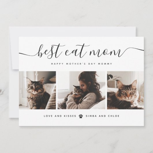 Carte Meilleur Chat Maman : Custom Mother's Day Photo de (Devant)