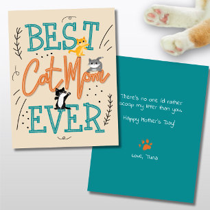 Carte Meilleur Chat Maman Fête des mères