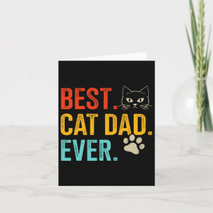 Carte Meilleur Chat Papa Jamais Vintage Pour Retro Fête