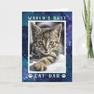 Carte Meilleur Chat Papa Photo Espace personnalisé Anniv
