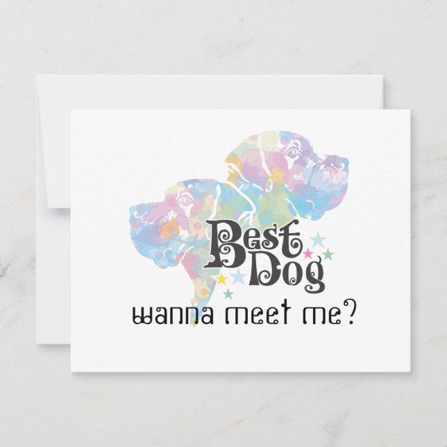 Carte Meilleur Chien "coloré" (Devant)