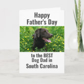 Carte Meilleur Chien Papa dans l'État Nom animal de comp (Devant)