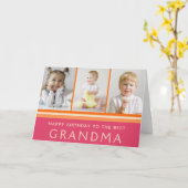 Carte Meilleur collage photo de grand-mère Anniversaire (Fleur jaune)