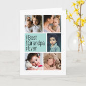 Carte Meilleur Collage photo de grand-père (Fleur jaune)