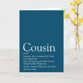 Carte Meilleur cousin de tous les temps Définition Bleu (Fleur jaune)