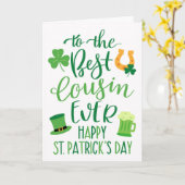 Carte Meilleur cousin pour la Saint-Patrick (Fleur jaune)