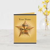 Carte Meilleur Dentiste jamais Gold Star Salutation (Fleur jaune)