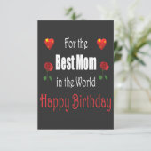 Carte Meilleur design d'anniversaire pour maman (Debout devant)