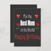 Carte Meilleur design d'anniversaire pour maman (Devant / Derrière)