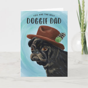 Carte Meilleur Doggie Papa Cute Carlin Fête des pères