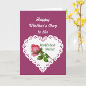 Carte Meilleur du monde de la fête des mères avec design (Fleur jaune)