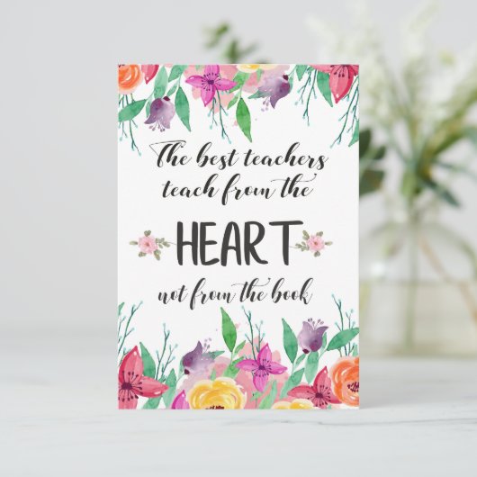 Carte Meilleur enseignant Appréciation devis cadeau Merc (Debout devant)