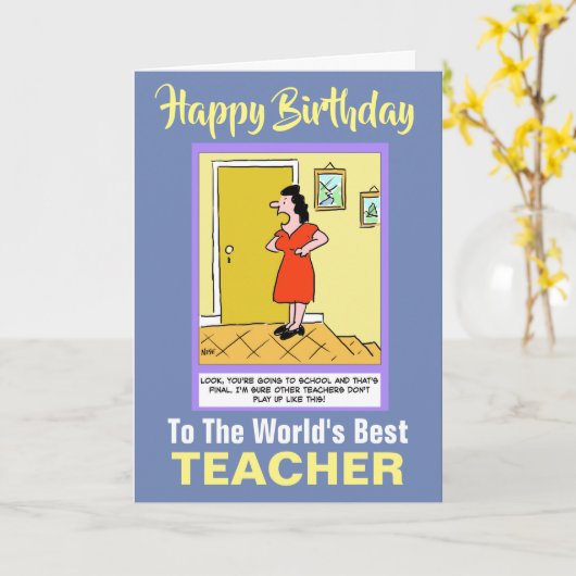 Carte Meilleur Enseignant de la Parole - Joyeux annivers (Fleur jaune)