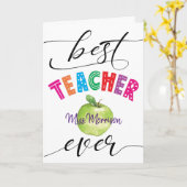 Carte Meilleur enseignant jamais Merci (Fleur jaune)
