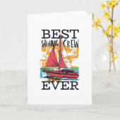 Carte Meilleur équipage de voilier - Voilier Cadeau (Fleur jaune)