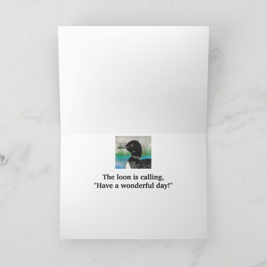 Carte Meilleur fils Le Plongeon Huard Appelle la Fête de (Intérieur)