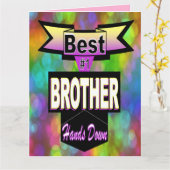 Carte Meilleur frère #1 haut la main Bokeh Fête des père (Fleur jaune)